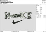 Nike Car Black Embroidery File 6 sizes