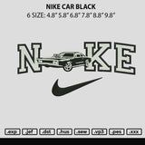 Nike Car Black Embroidery File 6 sizes