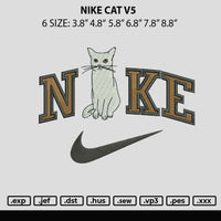 Nike Cat V5 Embroidery File 6 sizes