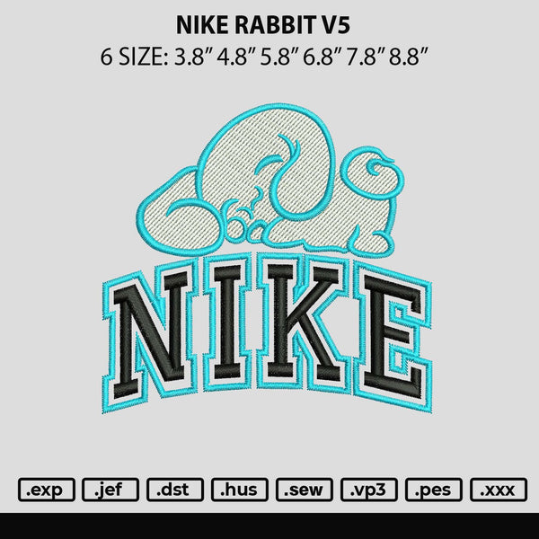 Nike Rabbit V5 Embroidery File 6 sizes