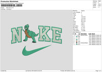 Nike Dino Swoosh Embroidery File 6 sizes