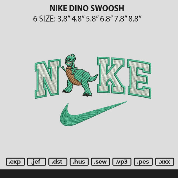 Nike Dino Swoosh Embroidery File 6 sizes