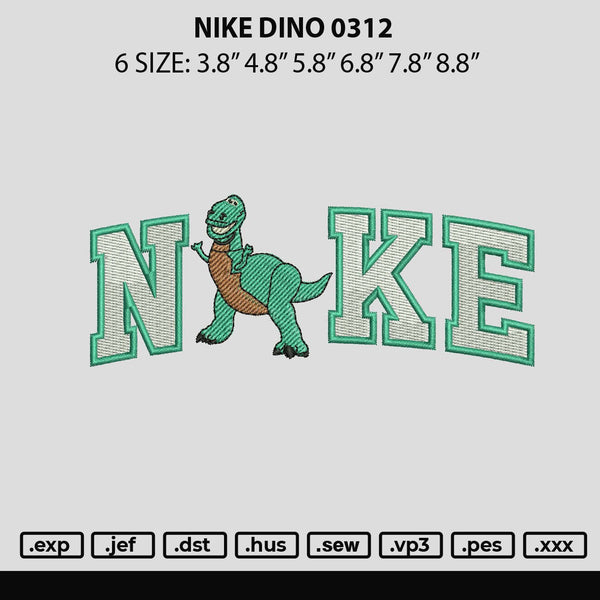 Nike Dino Embroidery File 6 sizes