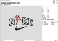 Nike Football Player Embroidery File 6 sizes