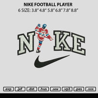 Nike Football Player Embroidery File 6 sizes