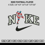 Nike Football Player Embroidery File 6 sizes