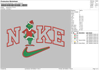 Nike Grinch V7 Embroidery File 6 sizes
