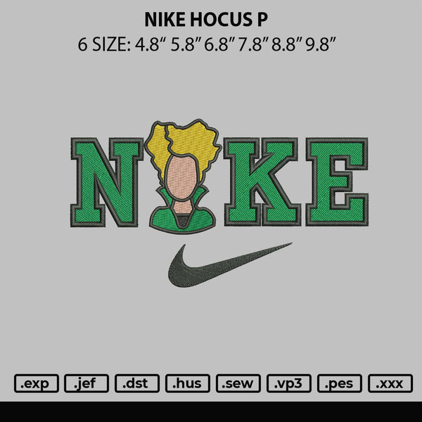 Nike Hocus P Embroidery File 6 sizes