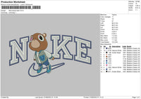 Nike Kanye Bear Embroidery File 6 sizes