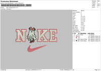 Nike Mickey Ghost Embroidery File 6 sizes