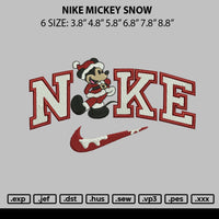 Nike Mickey Snow Embroidery File 6 sizes