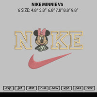 Nike Minnie V5 Embroidery File 6 sizes