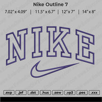 Nike outline 7 Embroidery