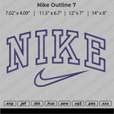 Nike outline 7 Embroidery