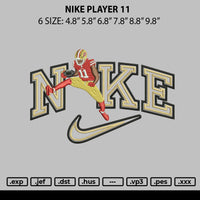 Nike Player 11 Embroidery File 6 sizes