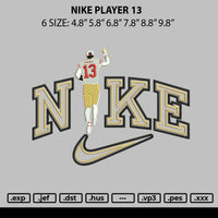 Nike Player 13 Embroidery File 6 sizes