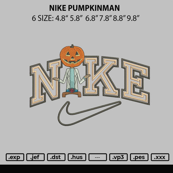 Nike Pumpkinman Embroidery File 6 sizes