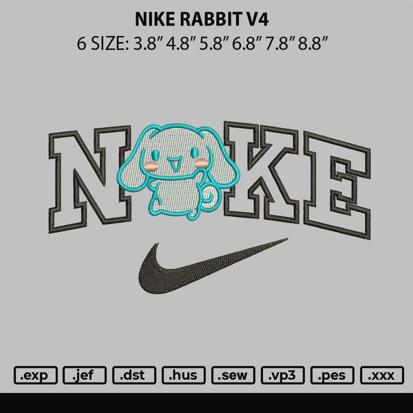 Nike Rabbit V4 Embroidery File 6 sizes