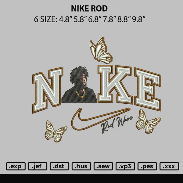 Nike Rod Embroidery File 6 sizes