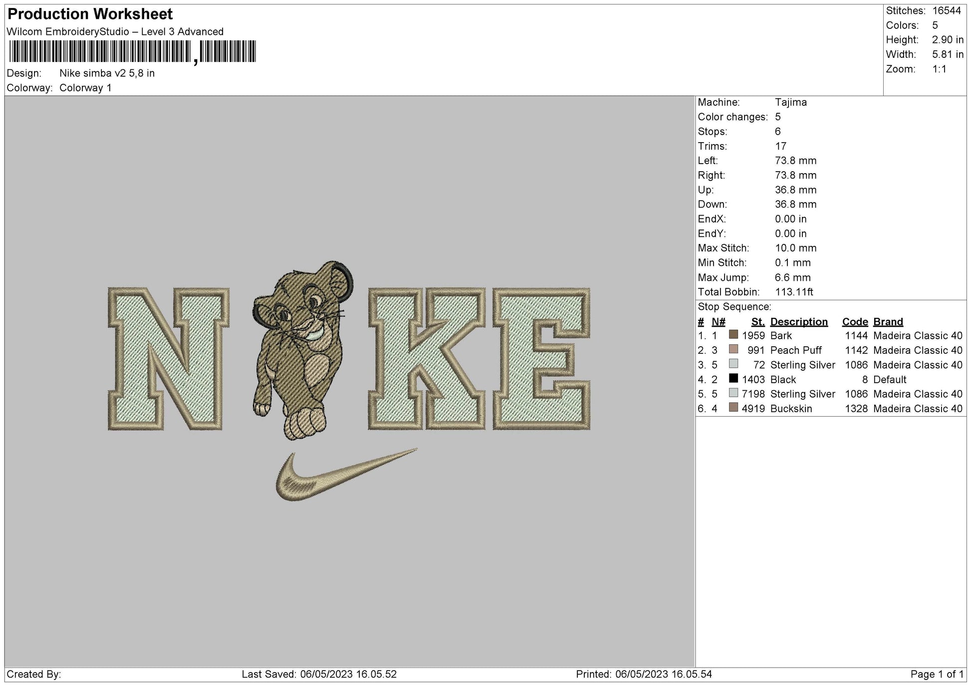 Nike Simba V2 Embroidery File 6 sizes – embrostudio