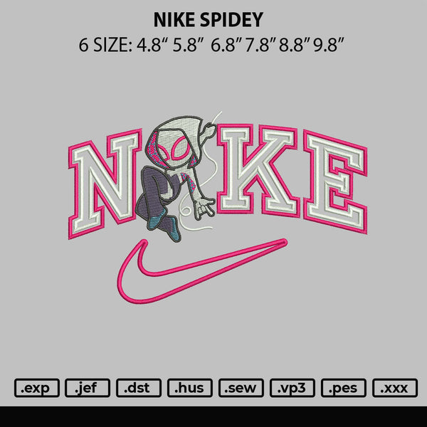 Nike Spidey Embroidery File 6 sizes