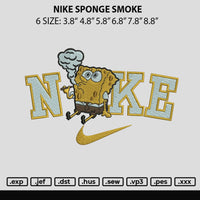 Nike Sponge Smoke Embroidery File 6 sizes