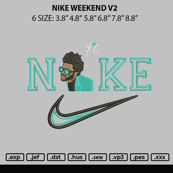 Nike Weekend v2 Embroidery File 6 sizes