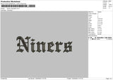 Niners Text Embroidery File 6 sizes