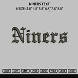 Niners Text Embroidery File 6 sizes