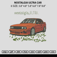 Nostalgia Ultra Car Embroidery File 6 sizes