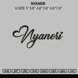 Nyaneri Embroidery File 6 sizes