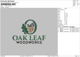 Oakleaf01 Embroidery File 6 sizes