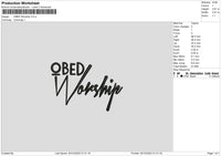 Obed Text Embroidery File 6 sizes