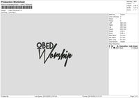 Obed Text Embroidery File 6 sizes