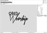 Obed Text Embroidery File 6 sizes