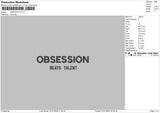 Obsession Embroidery File 6 sizes