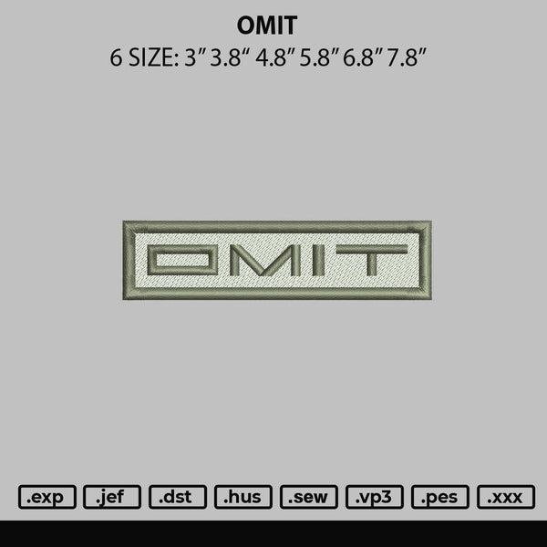 Omit Embroidery File 6 sizes