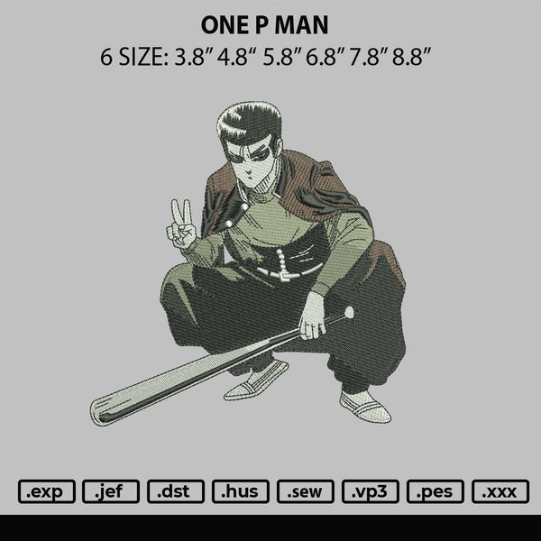 One P Man Embroidery File