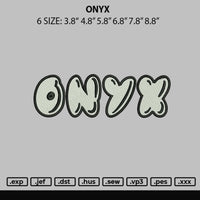 Onyx Embroidery File 6 sizes