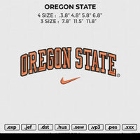 OREGON STATE Embroidery