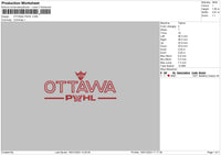 Ottawa Text Embroidery File 6 sizes