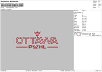 Ottawa Text Embroidery File 6 sizes