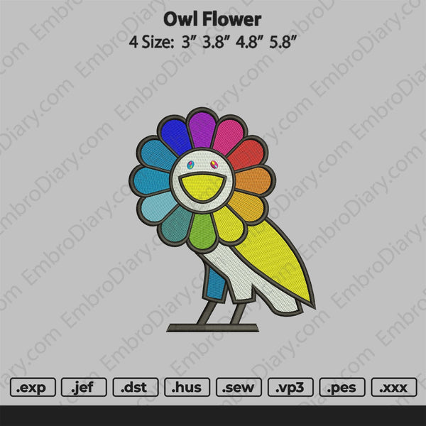 Owl Flower Embroidery