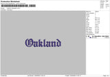 Oakland Text Embroidery File 6 sizes