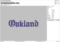 Oakland Text Embroidery File 6 sizes