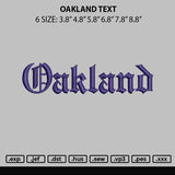 Oakland Text Embroidery File 6 sizes