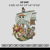 Op Ship Embroidery File 6 sizes