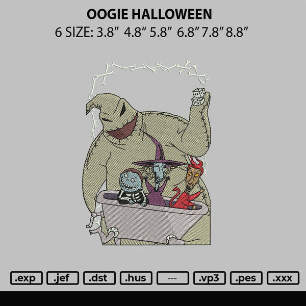 Oogie Halloween Embroidery File 6 sizes