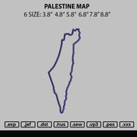 Palestine Map Embroidery File 6 sizes