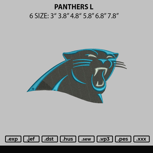 Panthers Embroidery File 6 sizes